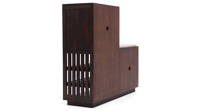 Wellington Shoe Rack & Bench (Dark Walnut)